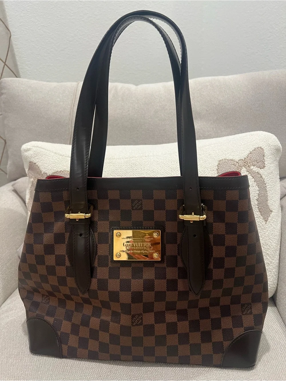 Authentic Louis Vuitton Hampstead MM Tote/Online Receipt From LV Available
